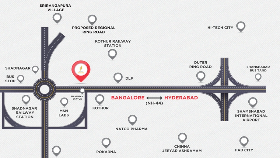 Location of Pavani Trinity in Shadnagar, Hyderabad - Image 383520