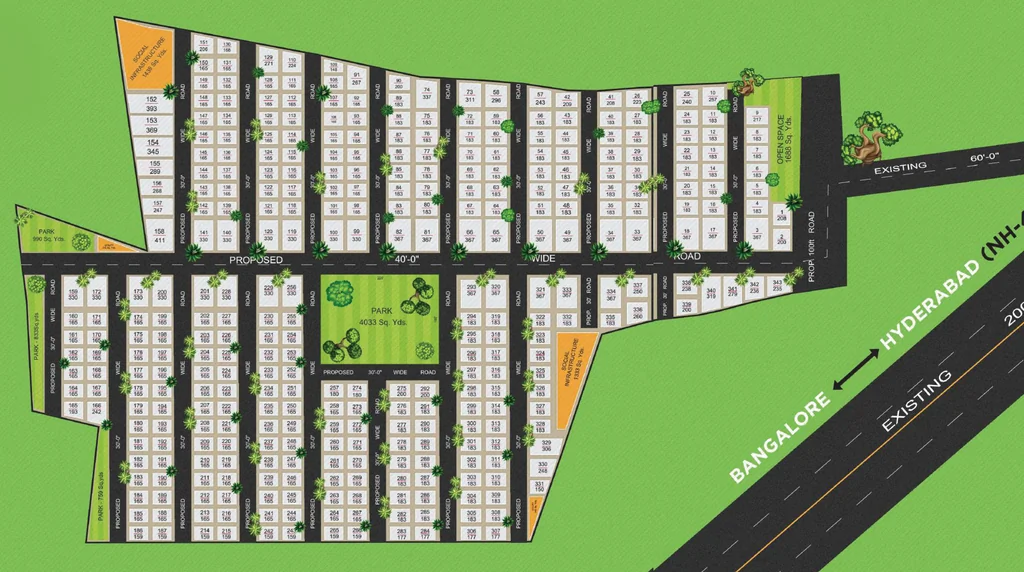 Master Plan of Pavani Trinity in Shadnagar, Hyderabad - Image 383519