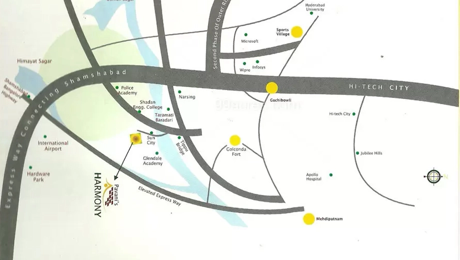 Location of Pavanis Harmony in Bandlaguda Jagir, Hyderabad - Image 383511