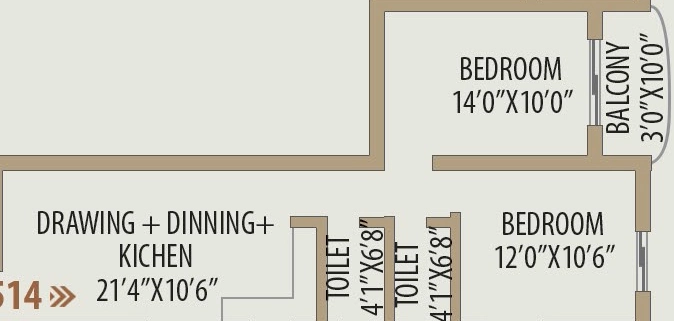 2 BHK Flat in Mega Signature Annex in Khurda, Bhubaneswar - Image 910004