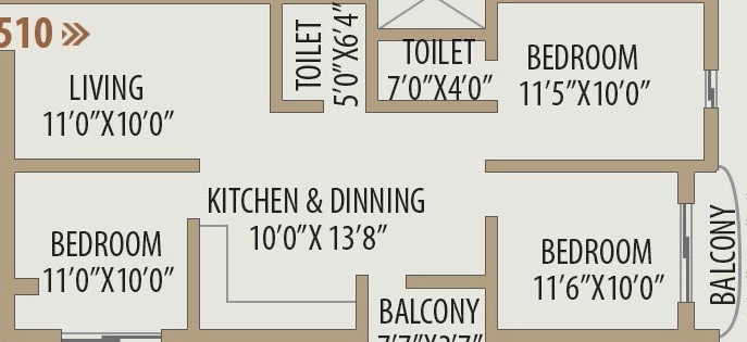 3 BHK Flat in Mega Signature Annex in Khurda, Bhubaneswar - Image 910005