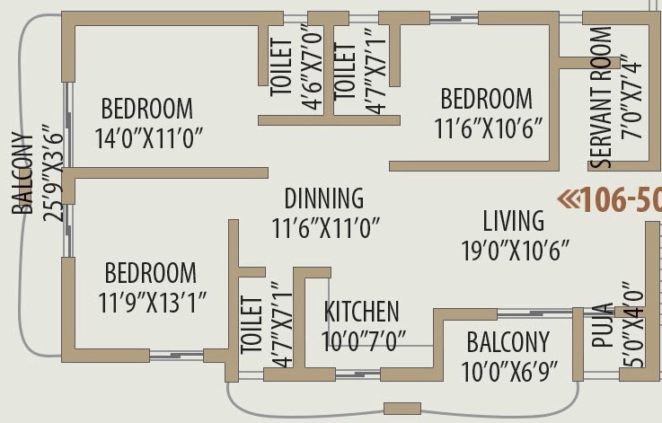 3 BHK Flat in Mega Signature Annex in Khurda, Bhubaneswar - Image 910007
