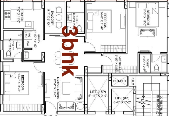 3 BHK Flat in Panda Annapurna Eco Habitats in Saheed Nagar, Bhubaneswar - Image 910009