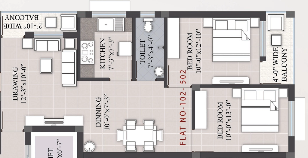 2 BHK Flat in Skytech Golap Residency in Saheed Nagar, Bhubaneswar - Image 910011
