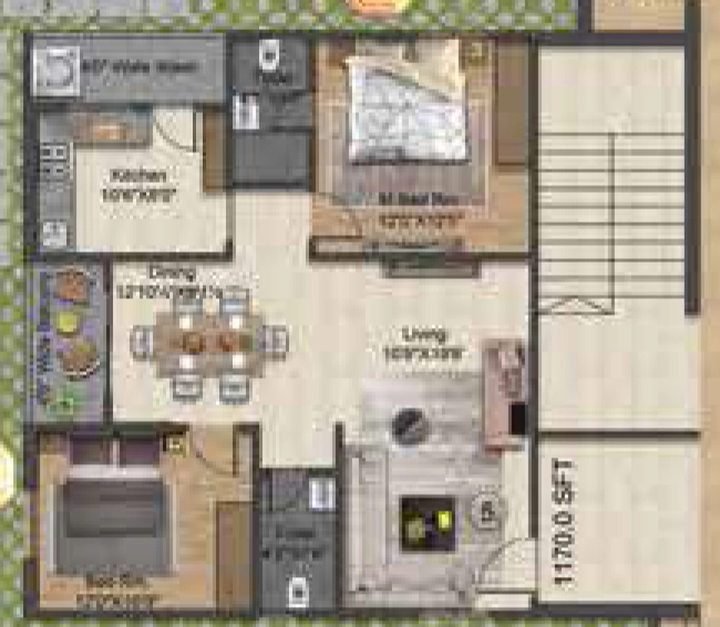 2 BHK Flat in Prithvi Heritage Living in Kompally, Hyderabad - Image 909626
