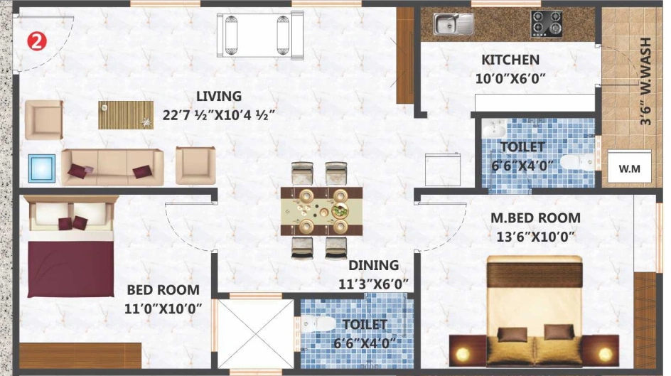 2 BHK Flat in Rapid Neighborly Nest in Ameenpur, Hyderabad - Image 909617