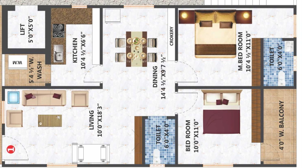 2 BHK Flat in Rapid Neighborly Nest in Ameenpur, Hyderabad - Image 909618