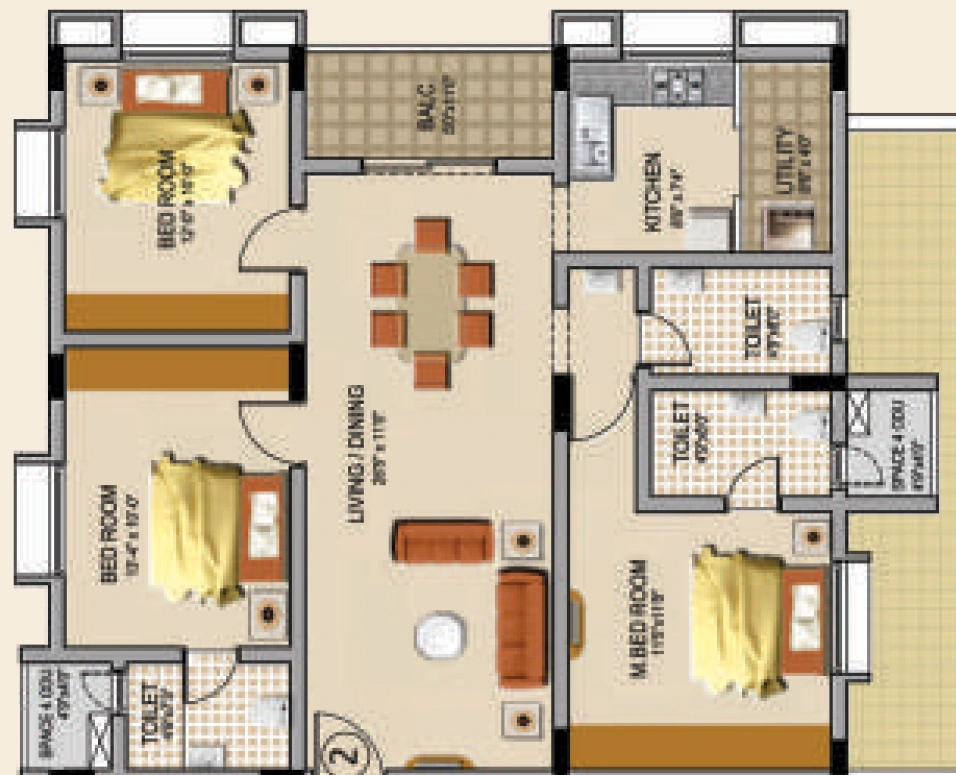 3 BHK Flat in Ridge Towers in Balanagar, Hyderabad - Image 909639