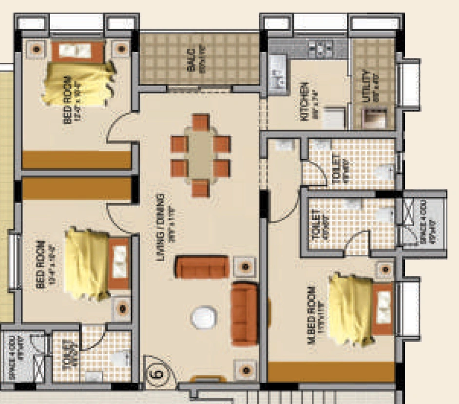 3 BHK Flat in Ridge Towers in Balanagar, Hyderabad - Image 909640