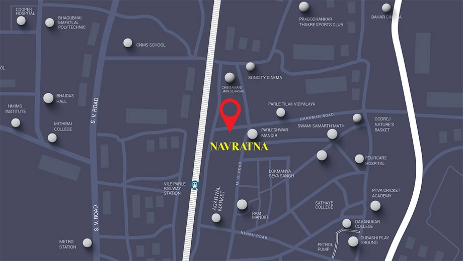 Location of Om Navratna in Vile Parle East, Mumbai - Image 384219