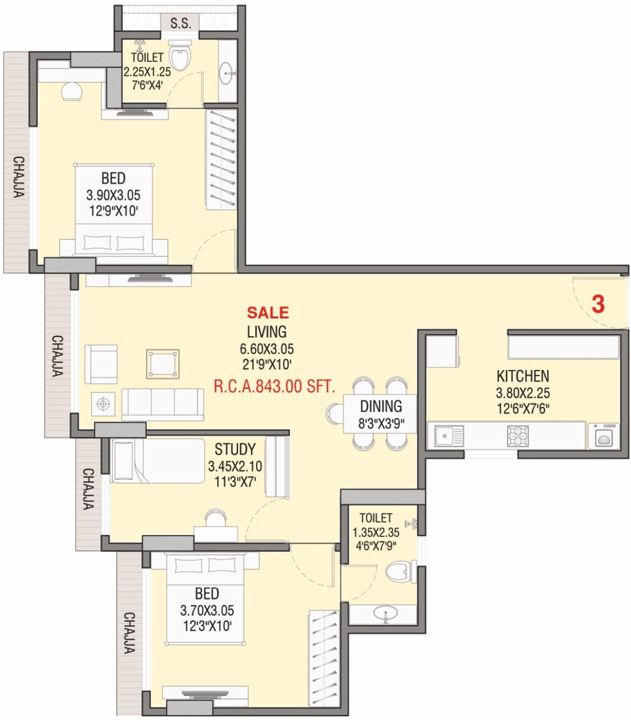 2.5 BHK Flat in Prakritii Shree Kalptaru CHSL in Vile Parle East, Mumbai - Image 909967