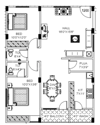 2 BHK Flat in Sai Heights in Bachupally, Hyderabad - Image 909793
