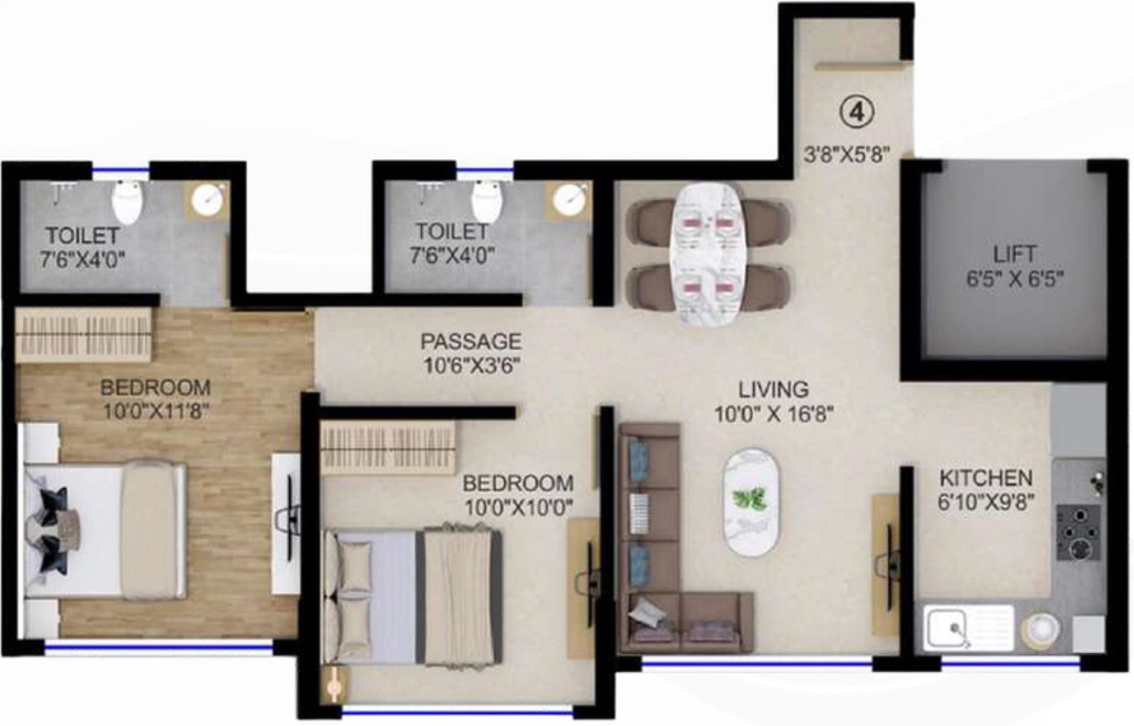 2 BHK Flat in SevenFolds Minal and Madhavkunj in Vile Parle East, Mumbai - Image 910057