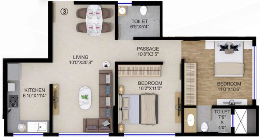 2 BHK Flat in SevenFolds Minal and Madhavkunj in Vile Parle East, Mumbai - Image 910058