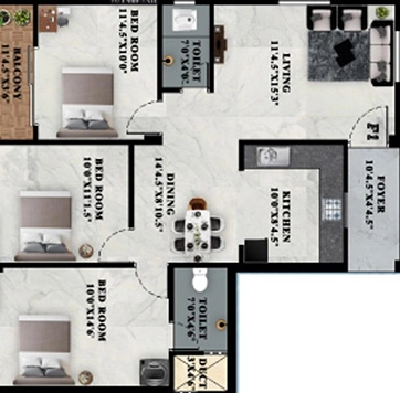3 BHK Flat in Sri Ayyan Advith in Pallikaranai, Chennai - Image 909762