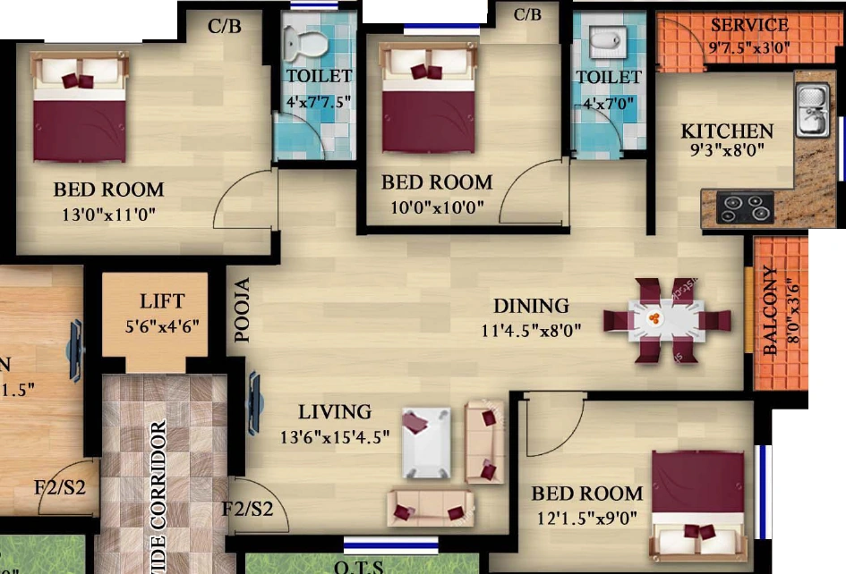3 BHK Flat in Sri Ayyan Olive Green in Pallikaranai, Chennai - Image 909780