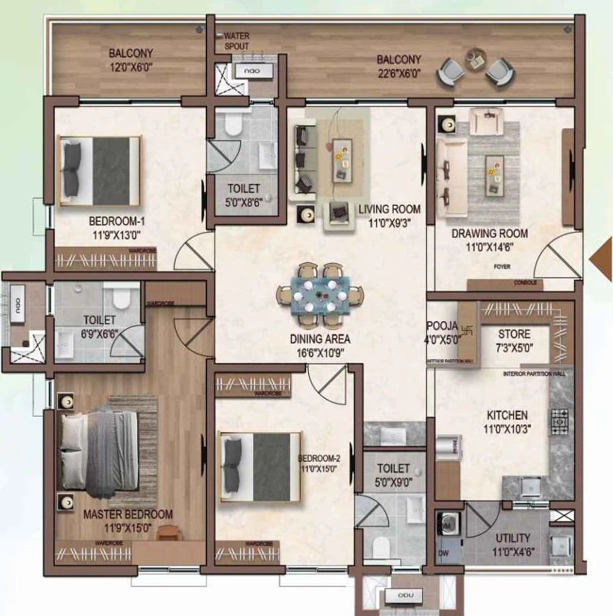 2 BHK Flat in SDG Prinia in Kismatpur, Hyderabad - Image 909828