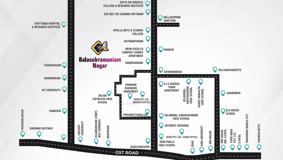 Location of My Home Balasubramaniyam Nagar Phase 1 in Guduvancheri, Chennai - Image 383960