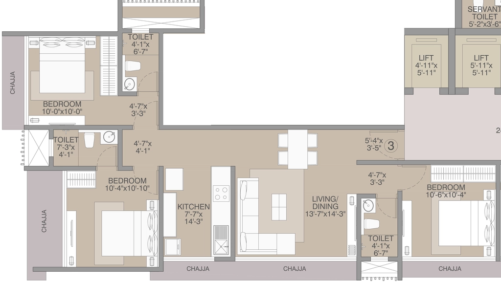 3 BHK Flat in Rakyan Audumbar in Vile Parle East, Mumbai - Image 910075