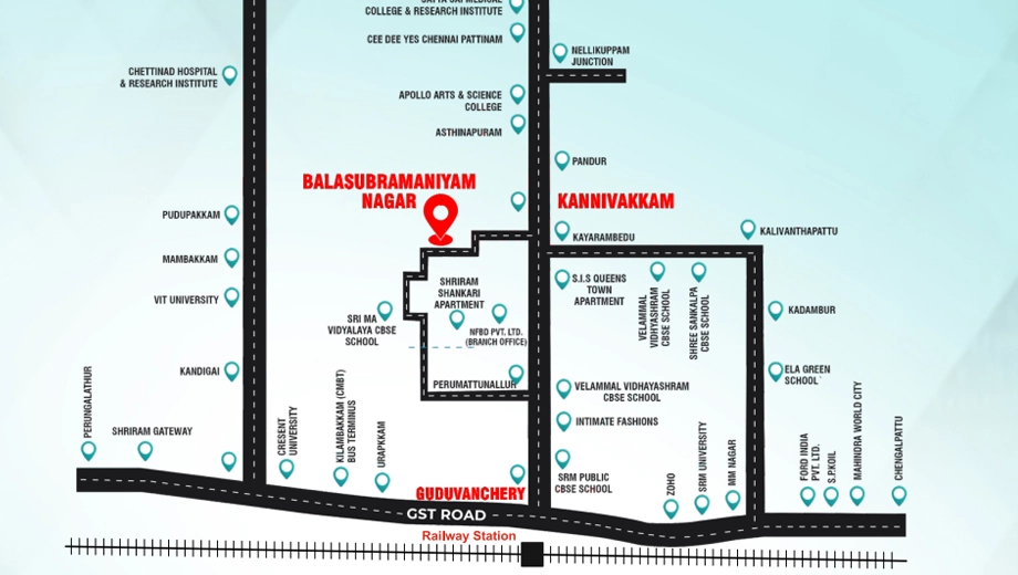 Location of My Home Balasubramaniyam Nagar Phase 3 in Guduvancheri, Chennai - Image 384003