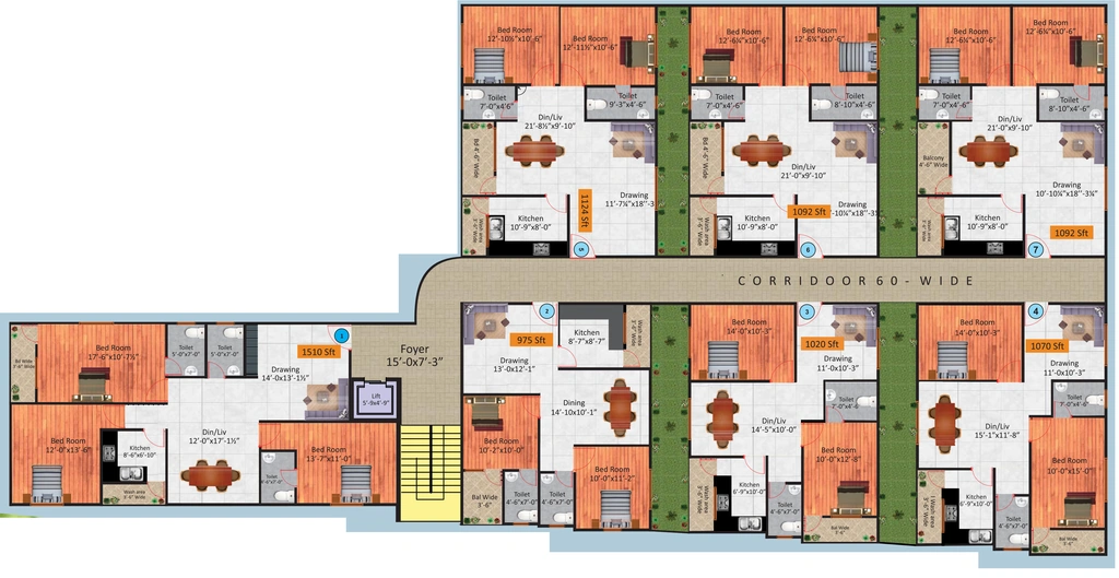 Floor Plan of Shamshiri Preima in Bandlaguda Jagir, Hyderabad - Image 384029