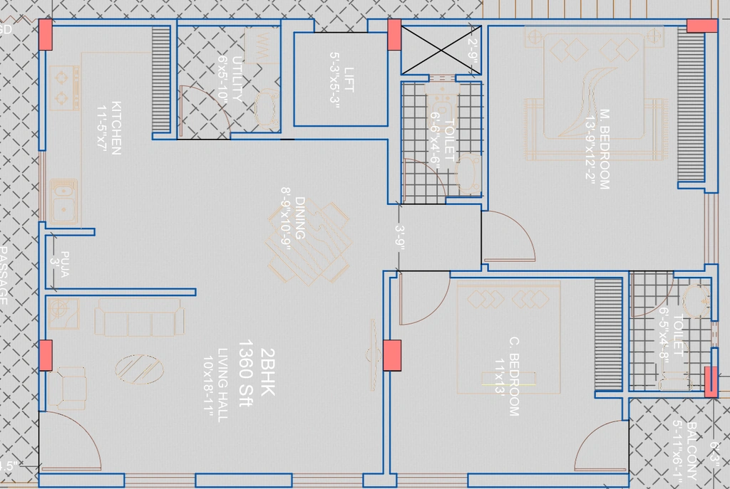 2 BHK Flat in Shri Manikeswari Matha Nilayam in LB Nagar, Hyderabad - Image 909895