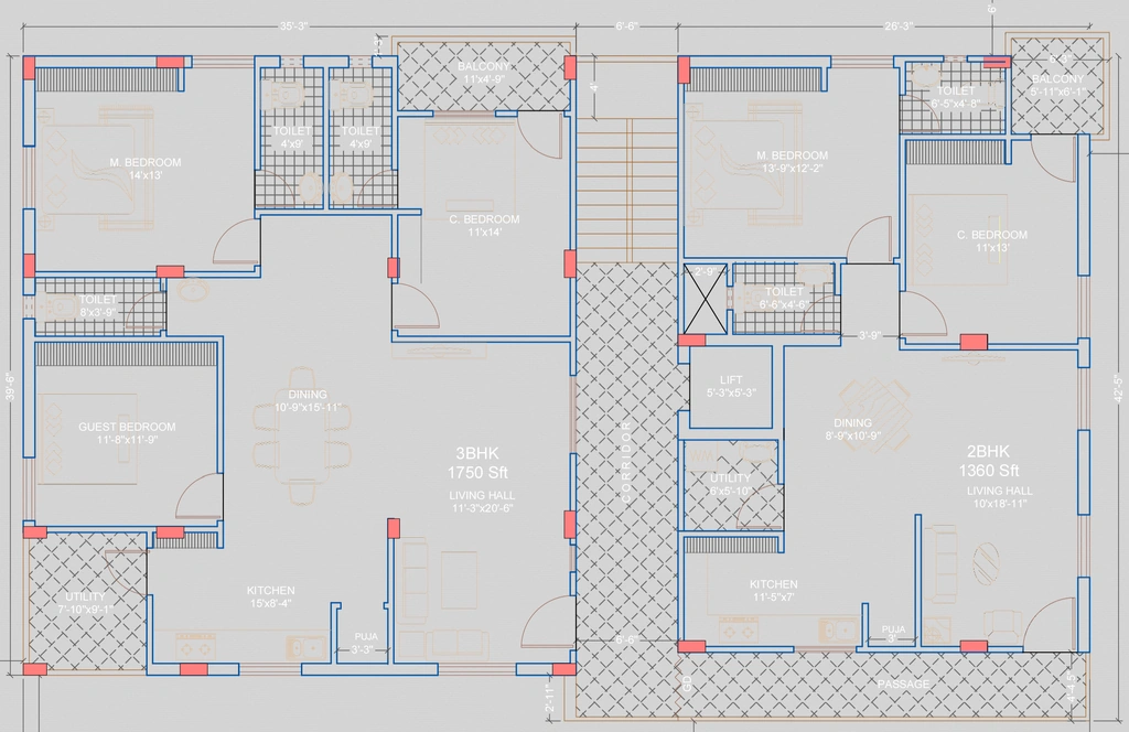 Floor Plan of Shri Manikeswari Matha Nilayam in LB Nagar, Hyderabad - Image 384119