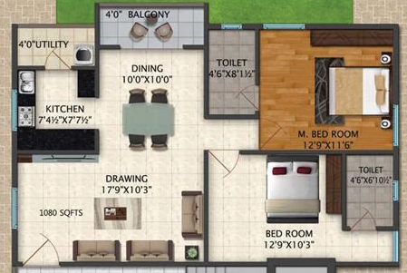 2 BHK Flat in Siris Bhuvi in Miyapur, Hyderabad - Image 909885