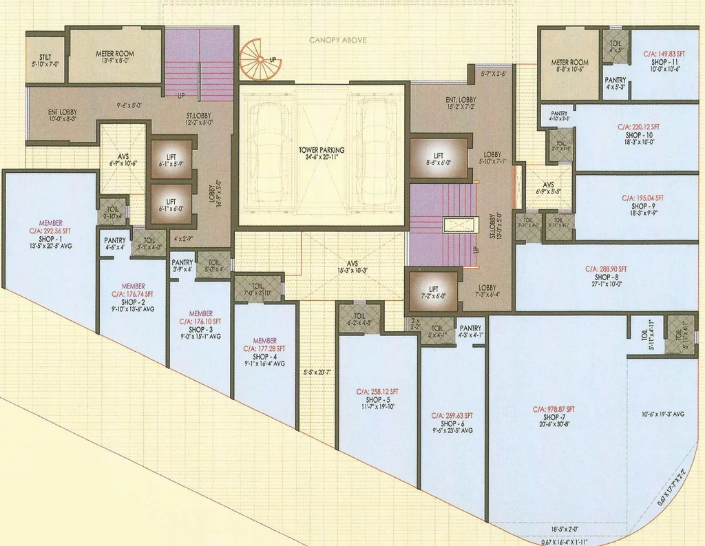 Floor Plan of Commercial Matoshree Swaroop Celesta in Vile Parle East, Mumbai - Image 384081