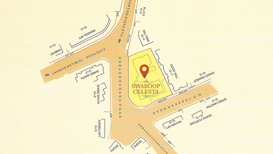 Location of Commercial Matoshree Swaroop Celesta in Vile Parle East, Mumbai - Image 384080