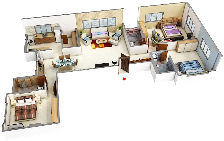 3 BHK Flat in Harshail Dhanuka Residency in Vile Parle East, Mumbai - Image 917562