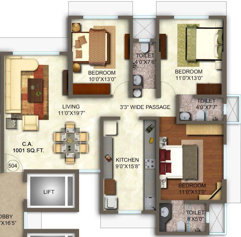 3 BHK Flat in Pruthvi Serene in Vile Parle East, Mumbai - Image 910076