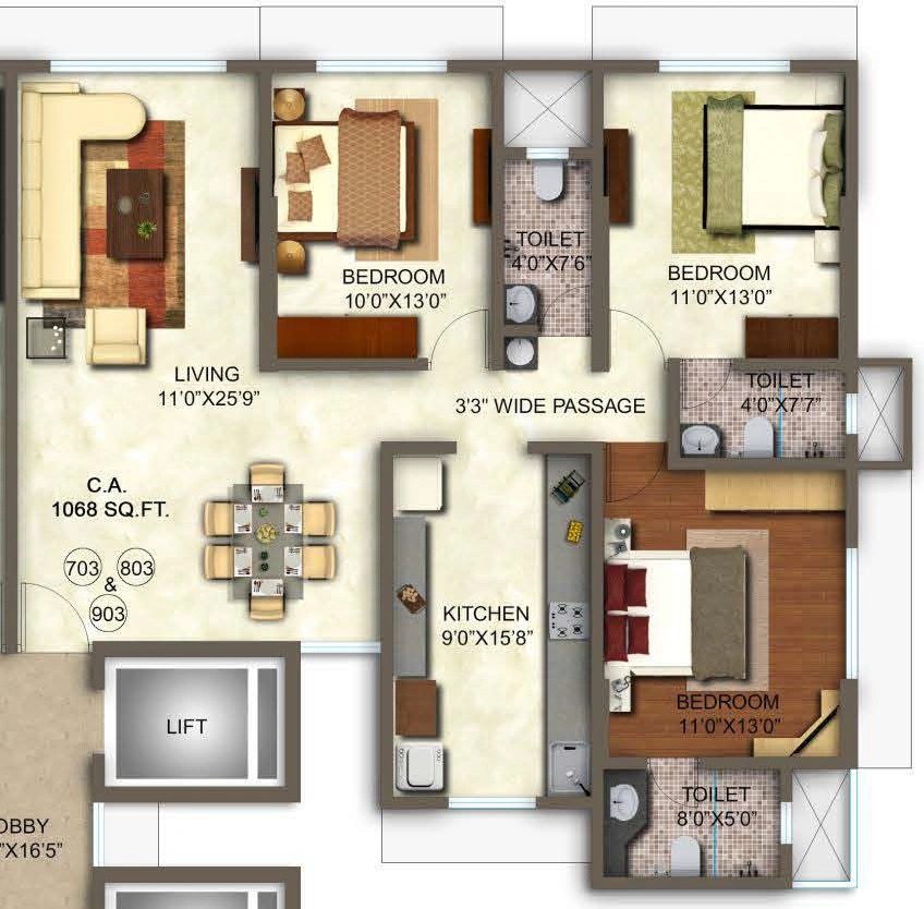3 BHK Flat in Pruthvi Serene in Vile Parle East, Mumbai - Image 910077
