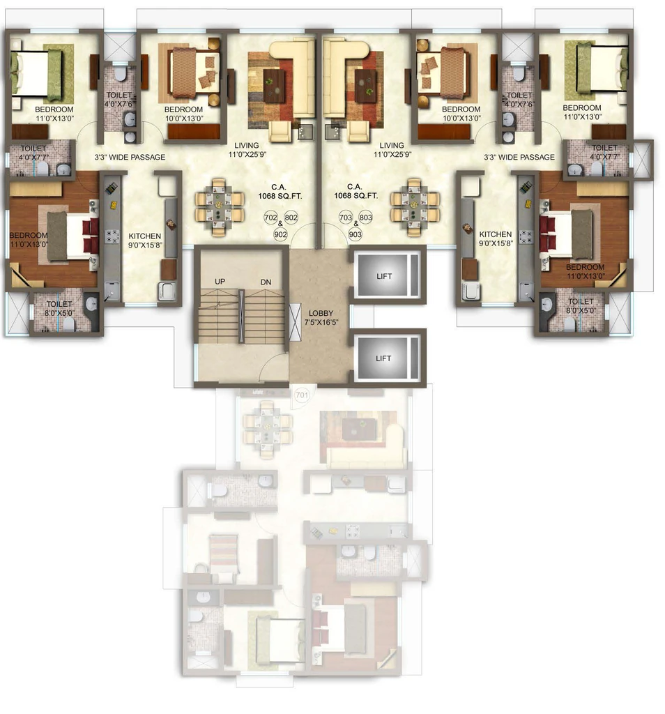 Floor Plan of Pruthvi Serene in Vile Parle East, Mumbai - Image 384468