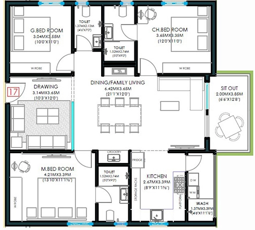 3 BHK Flat in SMR Sai Homes in Miyapur, Hyderabad - Image 909990