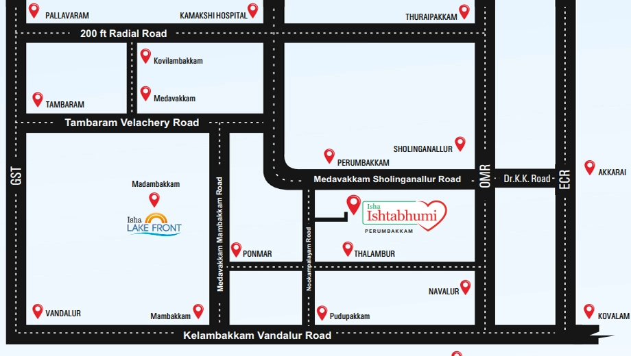 Location of Isha Ishtabhumi in Perumbakkam, Chennai - Image 384138