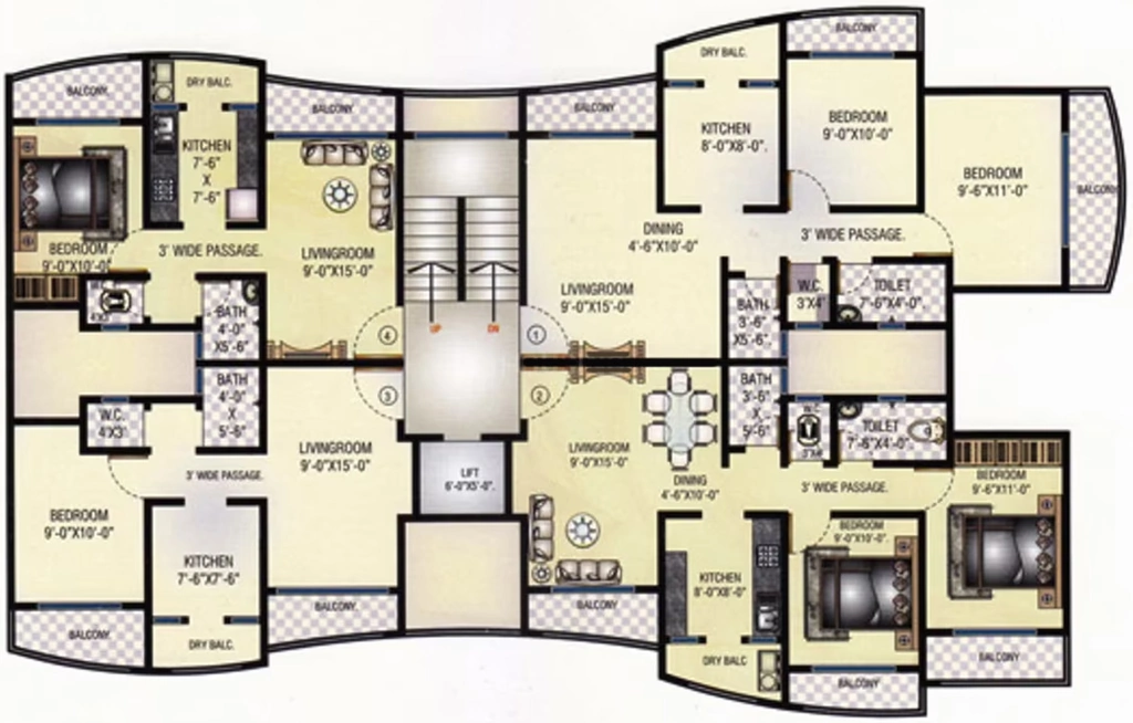 Floor Plan of KD Empire in Mira Road East, Thane - Image 402028