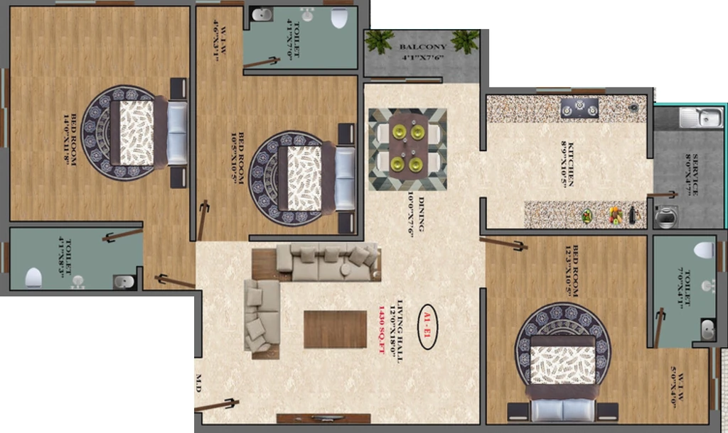 3 BHK Flat in Hanu Esha in Perumbakkam, Chennai - Image 910024