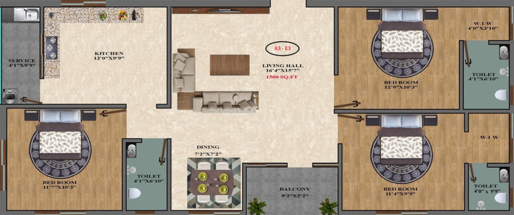 3 BHK Flat in Hanu Esha in Perumbakkam, Chennai - Image 910025