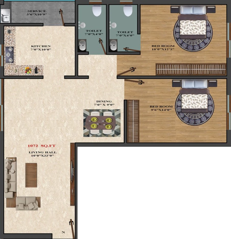 2 BHK Flat in Hanu Linga in Medavakkam, Chennai - Image 910027