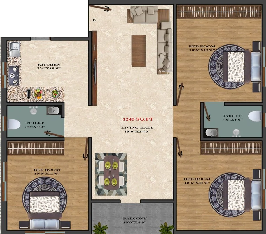 3 BHK Flat in Hanu Linga in Medavakkam, Chennai - Image 910028