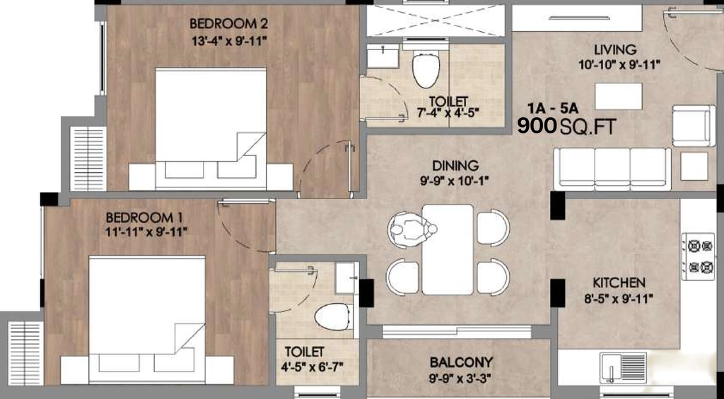 2 BHK Flat in Pearl Aster in Medavakkam, Chennai - Image 910033