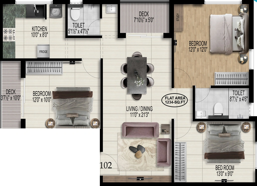 3 BHK Flat in Pearl Imperial in Medavakkam, Chennai - Image 910047
