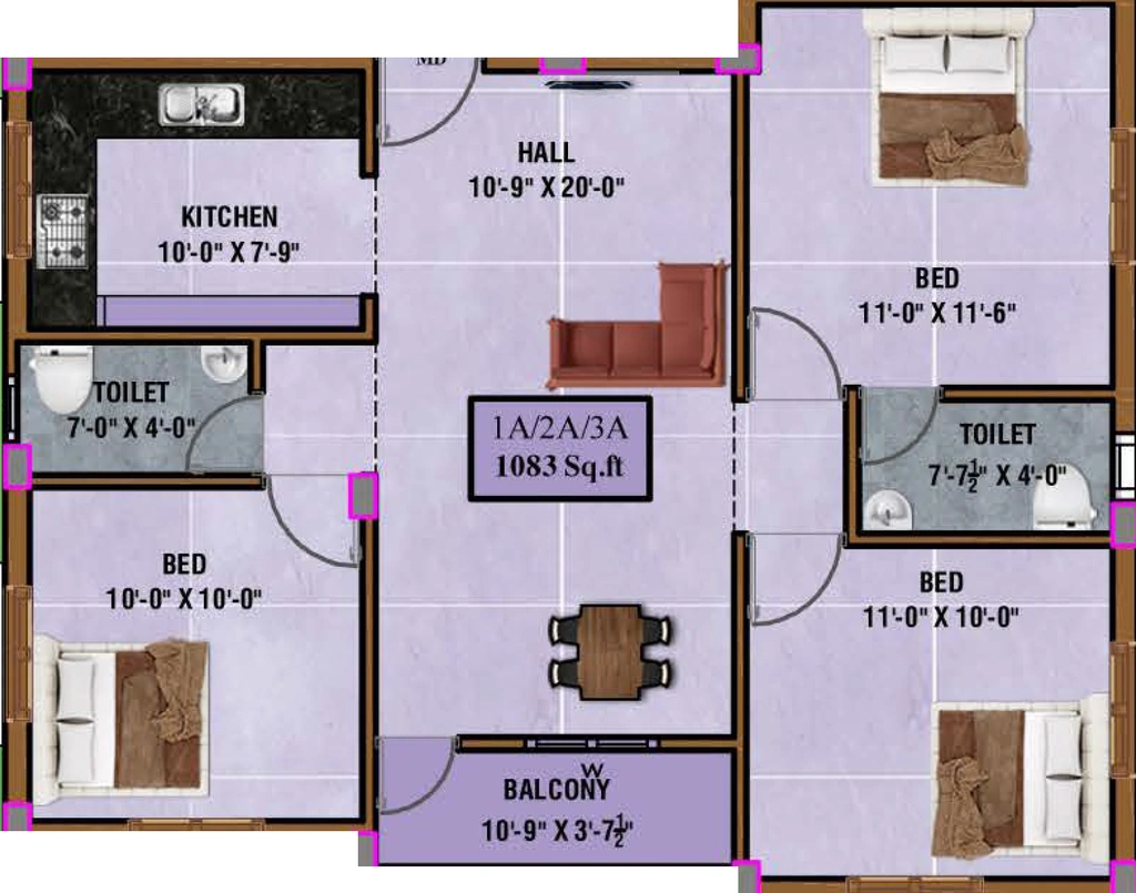 3 BHK Flat in Perfect Prakruthi in Velachery, Chennai - Image 910086