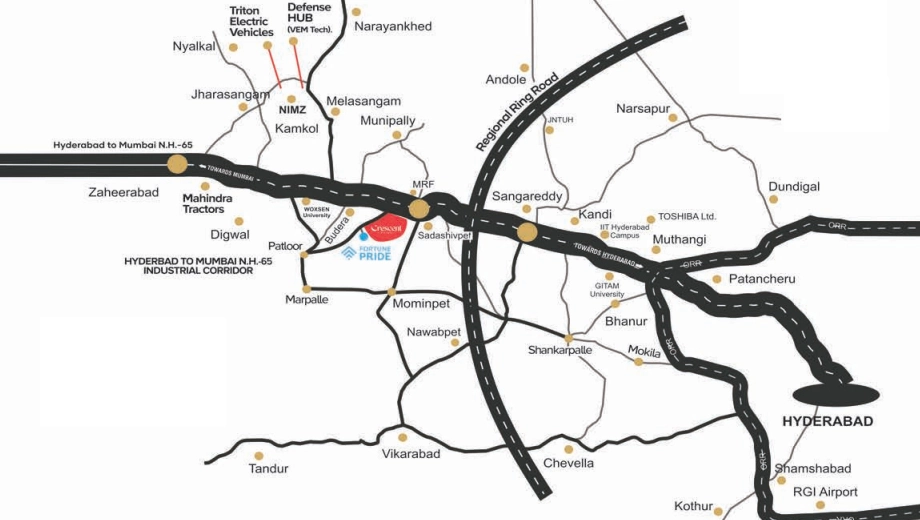 Location of Susthiraa Crescent Pride in Sadashivpet, Hyderabad - Image 384514