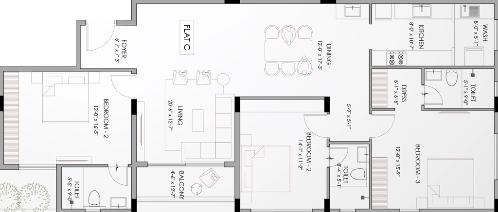3 BHK Flat in Chaitanya Brindavan in Adyar, Chennai - Image 910158