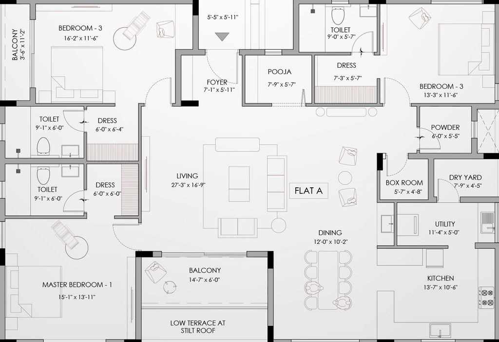 3 BHK Flat in Chaitanya Brindavan in Adyar, Chennai - Image 910160