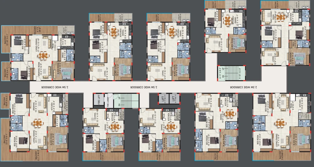 Floor Plan of Sri Akshaya Residency in Kollur, Hyderabad - Image 385136