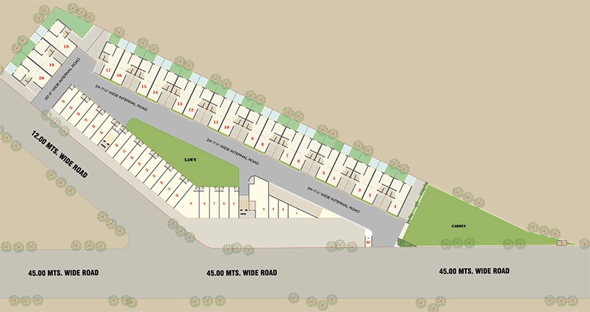 Master Plan of Commercial Aditya Om Ashray in Hathijan, Ahmedabad - Image 384596