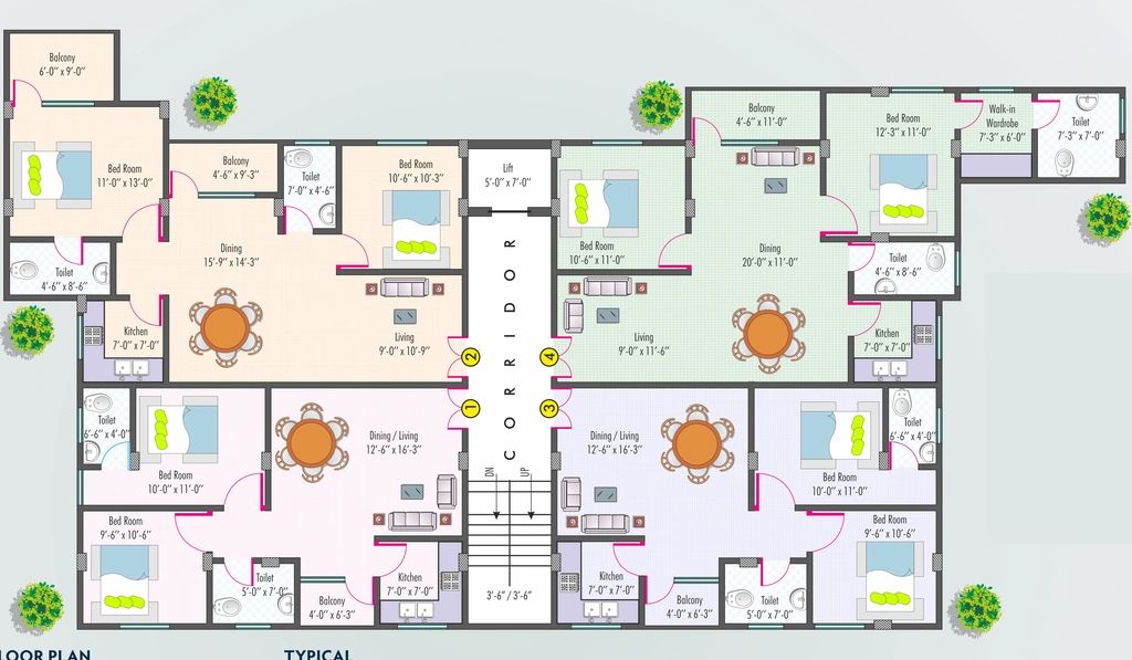 Floor Plan of GEM Mamun in Malakpet, Hyderabad - Image 384588